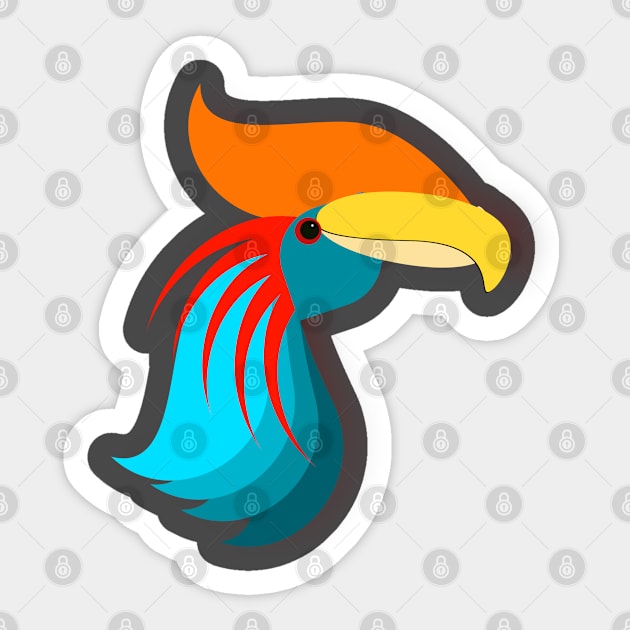 Hornbill Sticker by CreativeByDesign